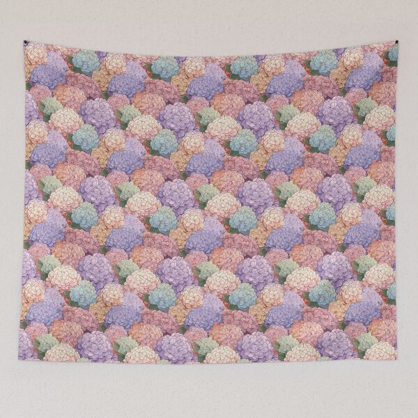 Item preview, Hydrangea Tile 18: Blue Skies and Pastel Puffs Dancing in Nature's Confetti Bowl designed and sold by TheBrainArt.
