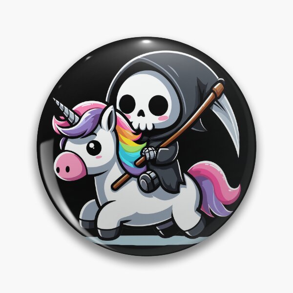 Item preview, Cute Reaper Riding Unicorn designed and sold by Kawaii-n-Spice.