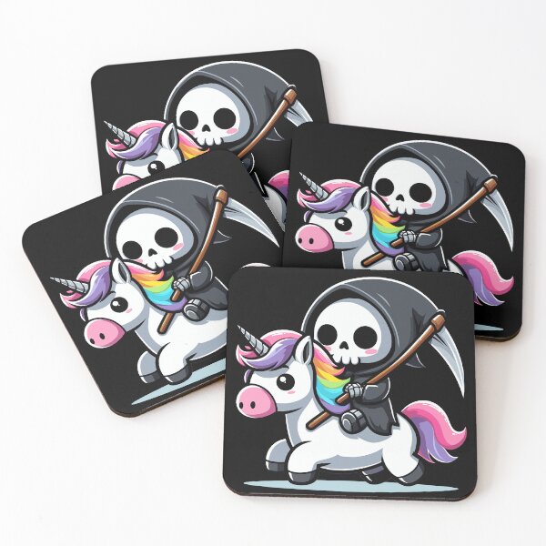 Item preview, Cute Reaper Riding Unicorn designed and sold by Kawaii-n-Spice.