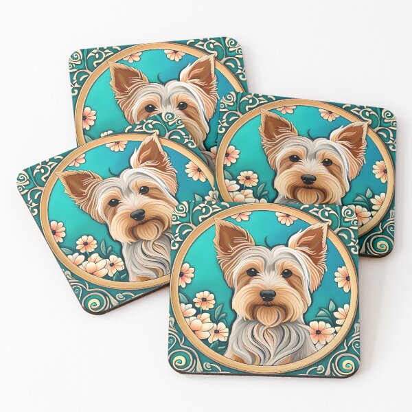 Item preview, Cute Yorkshire Terrier Art Nouveau designed and sold by typogracat.