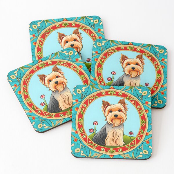 Item preview, Cute Yorkshire Terrier Psychedelic Art Nouveau designed and sold by typogracat.