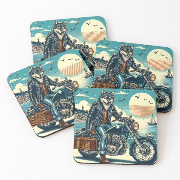 Item preview, Wolf auf Motorrad designed and sold by pikeArt-Gallery.