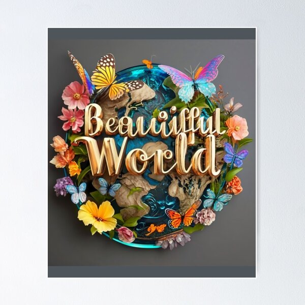 Item preview, Beautiful world, Earth in flower and butterflies. designed and sold by Ewa Stęplewska.