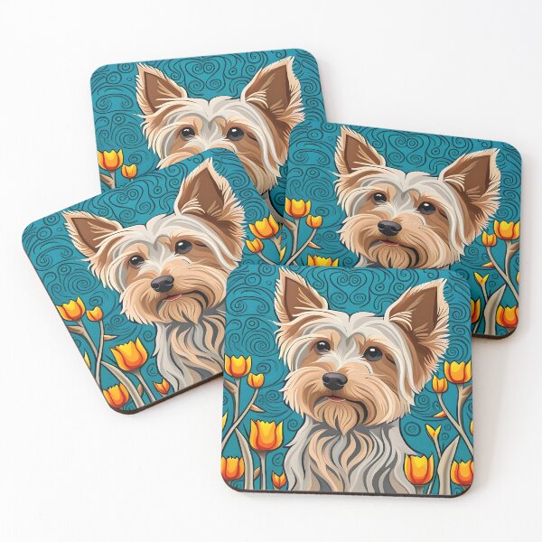 Item preview, Cute Yorkshire Terrier Psychedelic Art Nouveau designed and sold by typogracat.