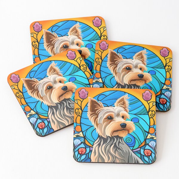 Item preview, Cute Yorkshire Terrier Psychedelic Art Nouveau designed and sold by typogracat.