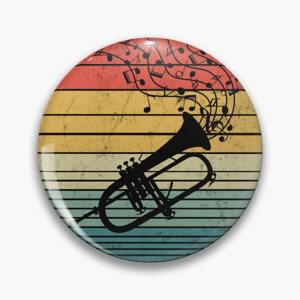 Item preview, Flugelhorn And Music Notes On Vintage Sunset designed and sold by Primroaddesigns.