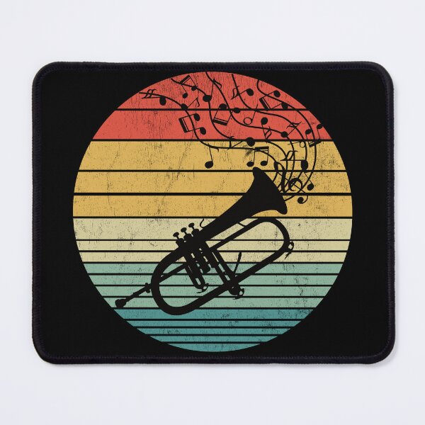Item preview, Flugelhorn And Music Notes On Vintage Sunset designed and sold by Primroaddesigns.