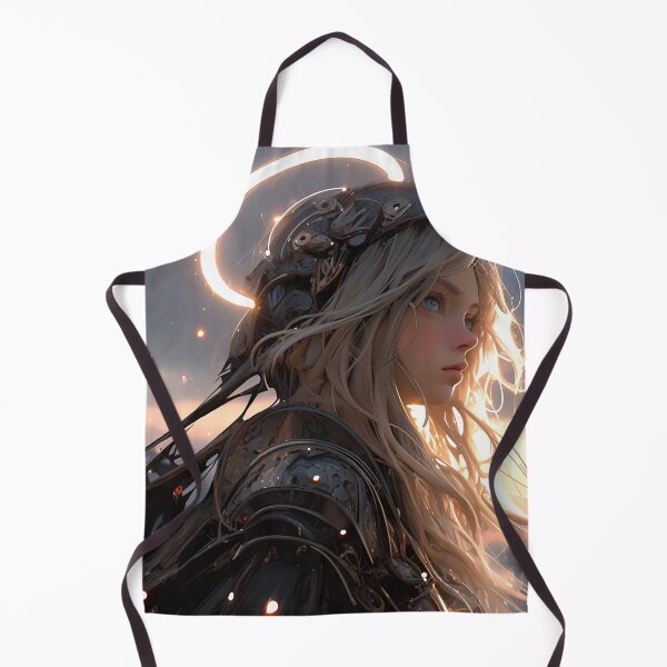 Item preview, Golden Halo Cyberpunk Knight Anime Girl designed and sold by bubblegoth.