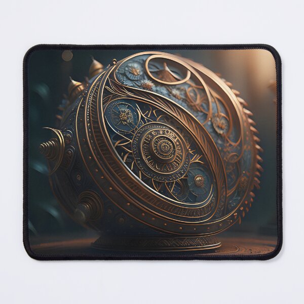 Item preview, Blue-Gold Fantasy Casket with Ornaments | AI Art designed and sold by marjessas-world.