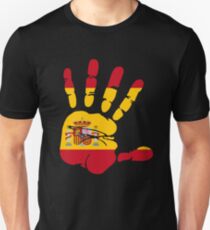 Spain flag in handprint Unisex T-Shirt