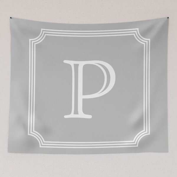 Item preview, Silver Gray Stylish And Elegant Monogram P designed and sold by rewstudio.