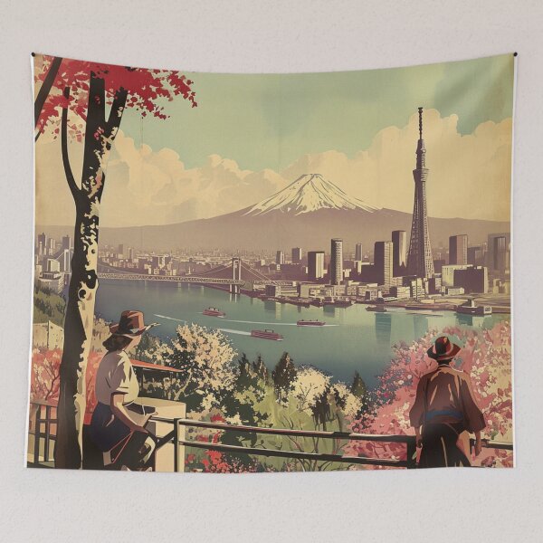 Item preview, A Vintage Travel Illustration of Tokyo - Japan designed and sold by GoodOldVintage.