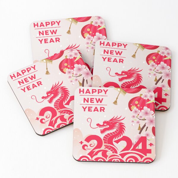 Item preview, Chinese New Year 2024 Dragon Cherry Blossoms and Lanterns designed and sold by Melissify.