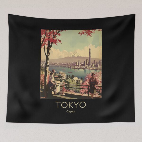 Item preview, A Vintage Travel Illustration of Tokyo - Japan designed and sold by GoodOldVintage.
