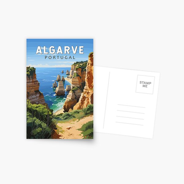 Item preview, Algarve Portugal Travel Art Vintage designed and sold by KrisSidDesigns.