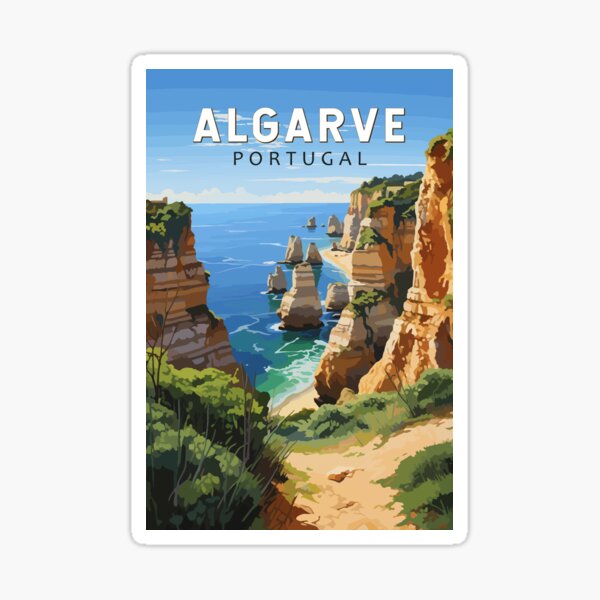Artikel-Vorschau von Algarve Portugal Reisekunst Vintage, designt und verkauft von KrisSidDesigns.