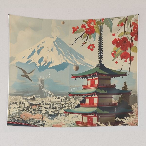 Item preview, A Vintage Travel Illustration of Tokyo - Japan designed and sold by GoodOldVintage.