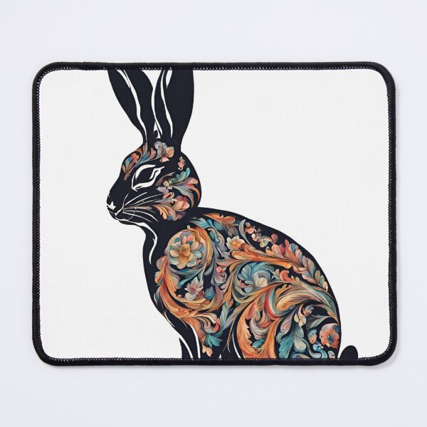 Item preview, Black Rabbit with Flora Decoration designed and sold by LittleGoblinPrs.