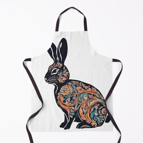 Item preview, Black Rabbit with Flora Decoration designed and sold by LittleGoblinPrs.