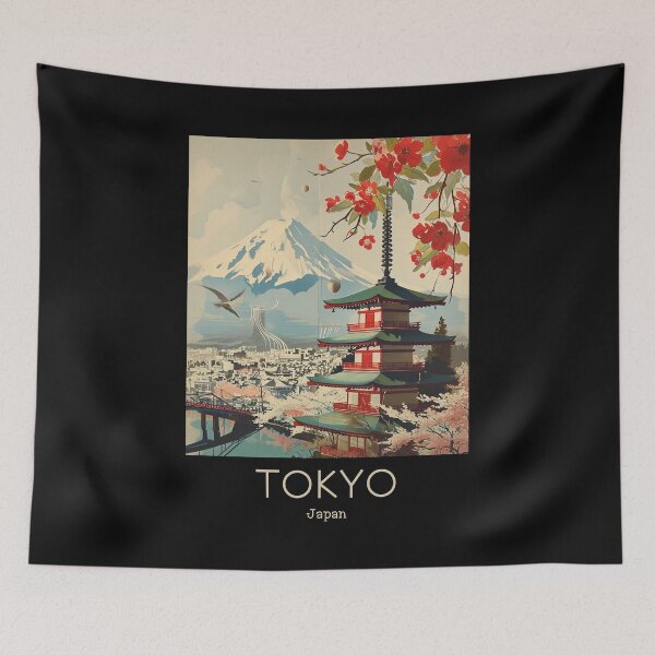 Item preview, A Vintage Travel Illustration of Tokyo - Japan designed and sold by GoodOldVintage.