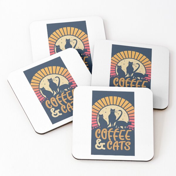 Item preview, retro coffee and cats v33 designed and sold by FenwickDesign99.
