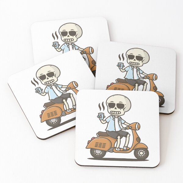 Item preview, preppy skeleton on scooter designed and sold by bukajart.
