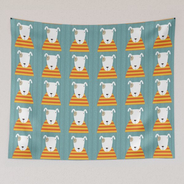 Item preview, Cute dog in a striped jumper designed and sold by Beverley Young.