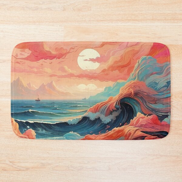 Item preview, Surreal Ocean Waves Dance Under a Vivid Sky designed and sold by ArtComixHaven.
