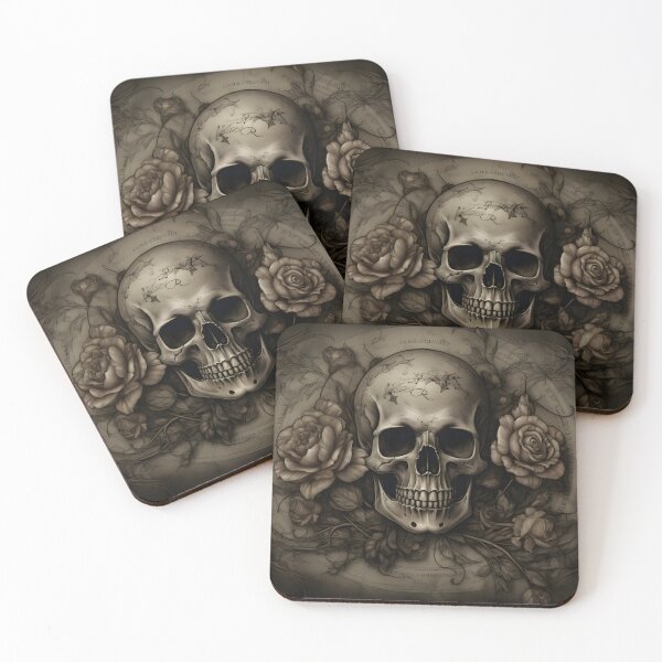 Item preview, Skull and Roses Design - Gothic Floral Home Decor Accent  designed and sold by PandaTShirtShop.