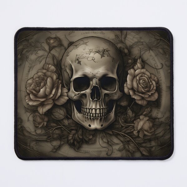 Item preview, Skull and Roses Design - Gothic Floral Home Decor Accent designed and sold by PandaTShirtShop.