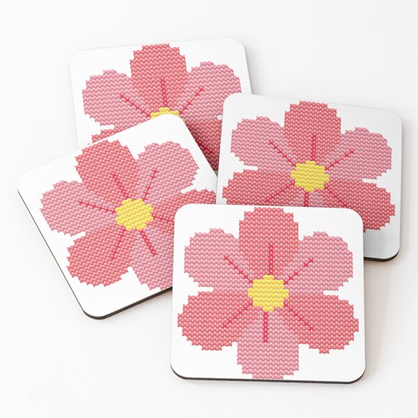 Item preview, Little Red Flower Faux Cross Stitch  designed and sold by CraftBazaarUK.