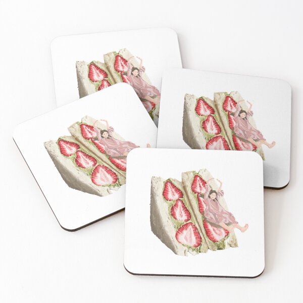 Item preview, A cute girl on Matcha Strawberry Sando designed and sold by OliveOilstudio.