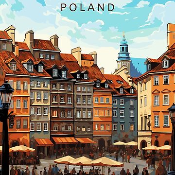 Artwork thumbnail, Warsaw Poland Travel Art Vintage by KrisSidDesigns