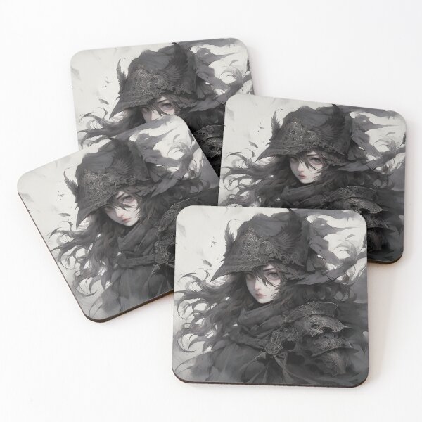 Item preview, Shadowed Feathered Gothic Warrior Anime Girl designed and sold by bubblegoth.