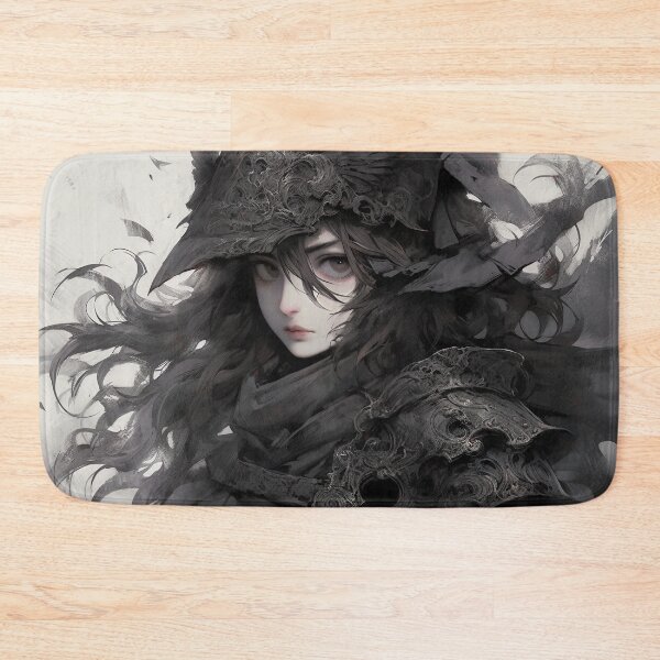 Item preview, Shadowed Feathered Gothic Warrior Anime Girl designed and sold by bubblegoth.
