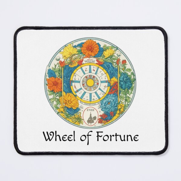 Item preview, Major Arcana Floral Wheel of Fortune - Good Luck Symbol designed and sold by Pixel Waite.