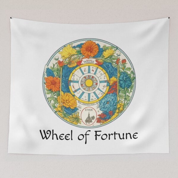 Item preview, Major Arcana Floral Wheel of Fortune - Good Luck Symbol designed and sold by Pixel Waite.