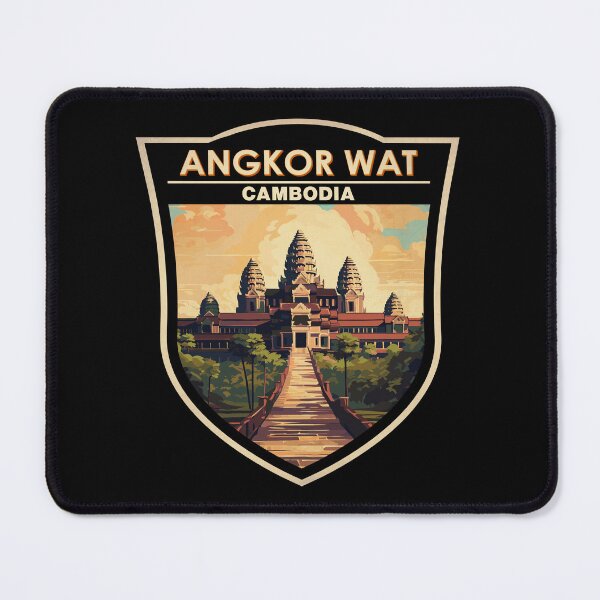 Item preview, Angkor Wat Cambodia Travel Art Badge designed and sold by KrisSidDesigns.