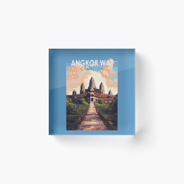 Item preview, Angkor Wat Cambodia Travel Art Vintage designed and sold by KrisSidDesigns.