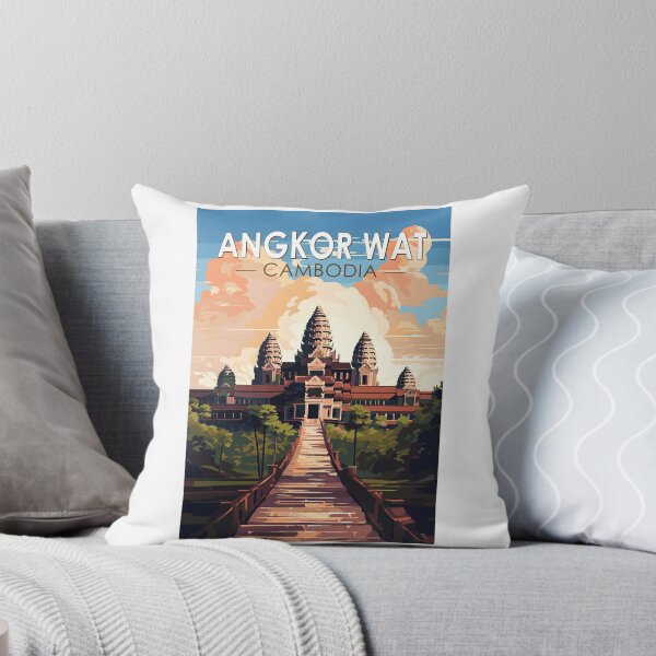 Item preview, Angkor Wat Cambodia Travel Art Vintage designed and sold by KrisSidDesigns.