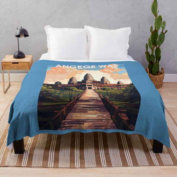 Item preview, Angkor Wat Cambodia Travel Art Vintage designed and sold by KrisSidDesigns.