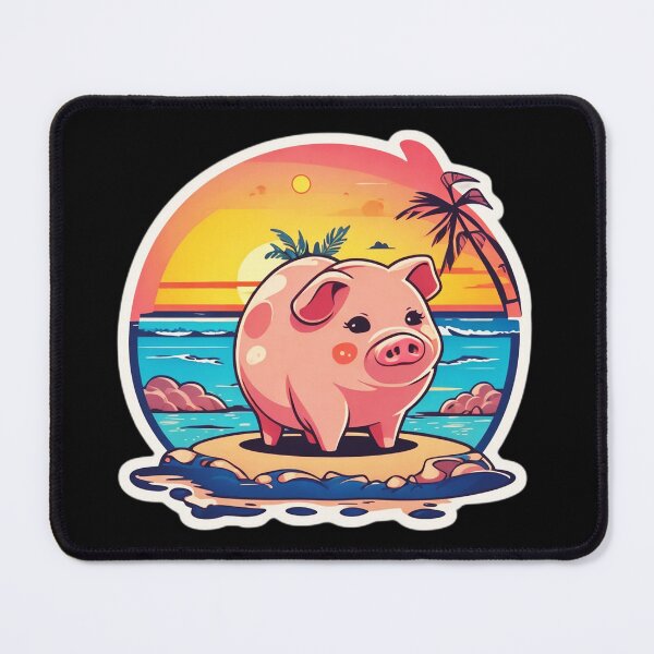Item preview, Sunset Piglet on a Beach with Hawaiian Palm Tree designed and sold by NautiChic.