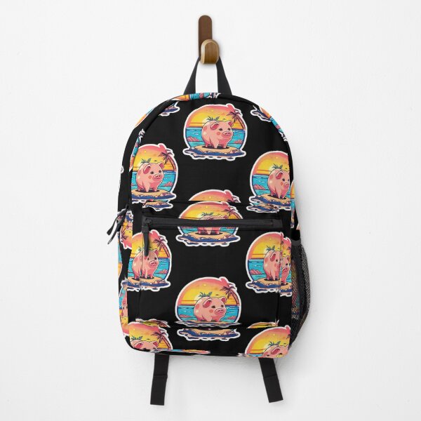 Item preview, Sunset Piglet on a Beach with Hawaiian Palm Tree designed and sold by NautiChic.
