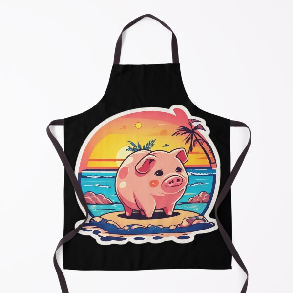 Item preview, Sunset Piglet on a Beach with Hawaiian Palm Tree designed and sold by NautiChic.