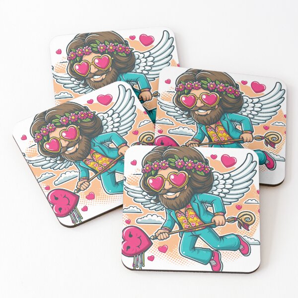 Item preview, This psychedelic illustration depicts a hippie Cupid spreading love with his arrows. designed and sold by 271Studio.