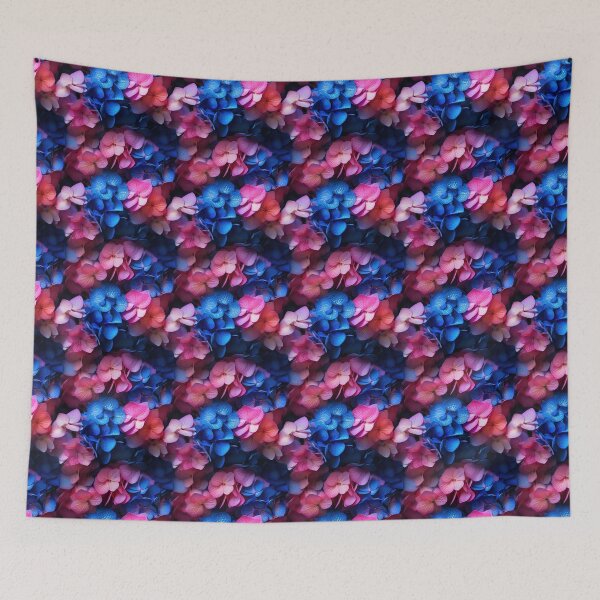Item preview, Hydrangea Tile 22: Blue Skies and Pastel Puffs Dancing in Nature's Confetti Bowl designed and sold by TheBrainArt.