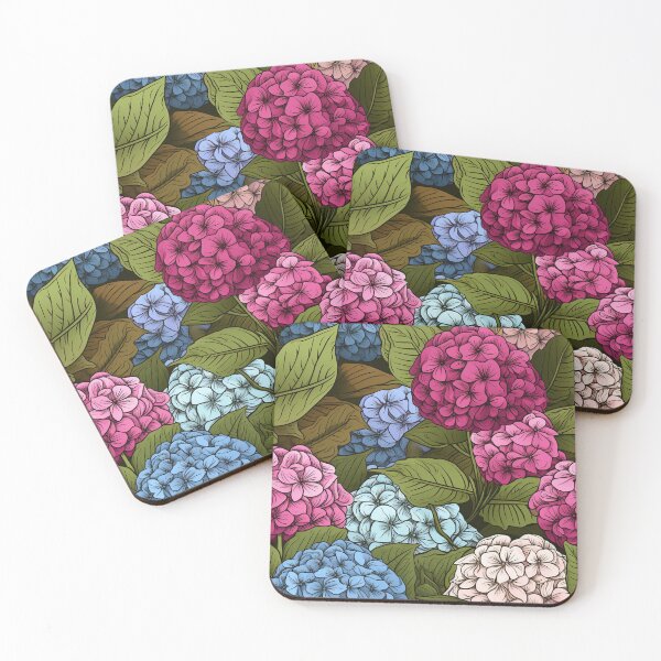 Item preview, Hydrangea Tile 23: Blue Skies and Pastel Puffs Dancing in Nature's Confetti Bowl designed and sold by TheBrainArt.