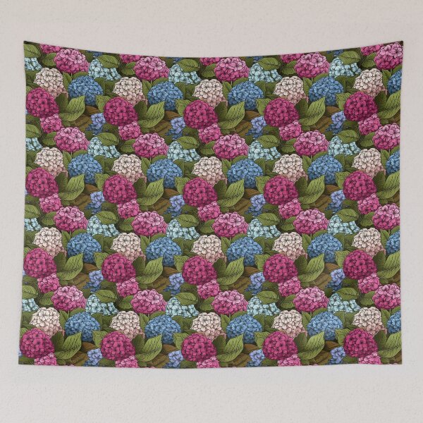 Item preview, Hydrangea Tile 23: Blue Skies and Pastel Puffs Dancing in Nature's Confetti Bowl designed and sold by TheBrainArt.