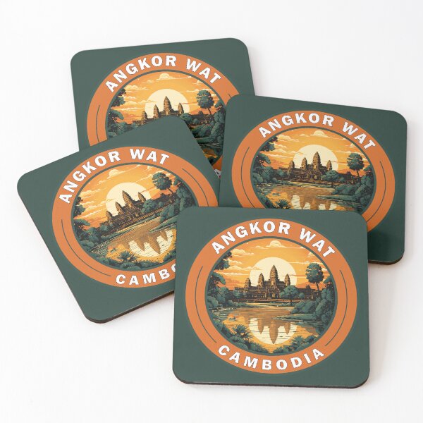 Item preview, Angkor Wat Cambodia Travel Art Badge designed and sold by KrisSidDesigns.