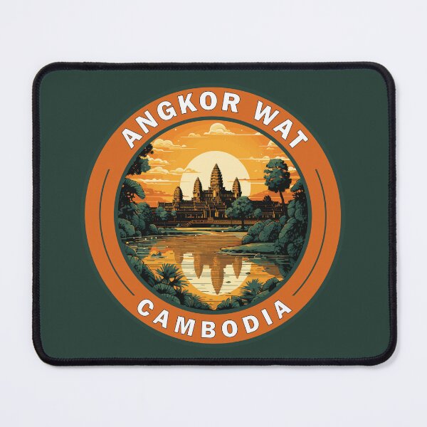 Item preview, Angkor Wat Cambodia Travel Art Badge designed and sold by KrisSidDesigns.